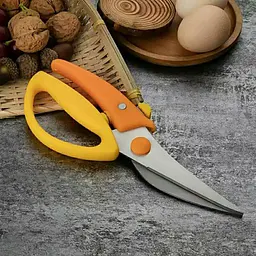 Кухонні ножиці секатор для птиці та риби з фіксатором 22.5 см, Kitchen Master Помаранчевий 85869 - мініатюра 5