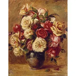 Алмазна мозаїка Букет троянд. Худ. Pierre-Auguste Renoir, 40*50 см см зі стразами на підрамнику повна викладка