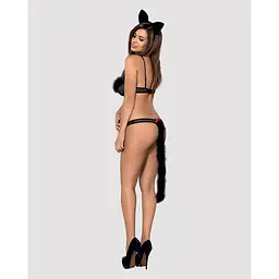 Еротичний костюм гепарду Obsessive Gepardina 3 pcs costume чорний L/XL - мініатюра 4