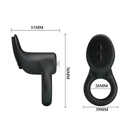 Ерекційне кільце з вібрацією Pretty Love Cobra 7.6 см чорний - мініатюра 4