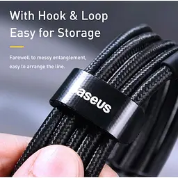 Кабель Baseus Cafule Metal USB-C to USB-C 100W 2m Gray/Black (CATKLF-ALG1) [75256] - мініатюра 7