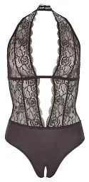 Боді Cottelli Collection Lingerie Crotchless S чорний - мініатюра 3