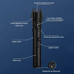 Кухонний факел Hit Fire Machine Lightseber Регульований червоний вогонь Подарунок для шеф-кухаря Blow Torch Refillable Creme Brule - мініатюра 3