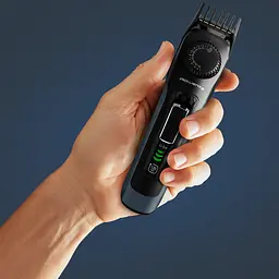 Тример Virtuo, для бороди і вусів, мережа+акум., насадок-2, чохол, титан.напил., кейс для зб ROWENTA teh0017741 - мініатюра 10