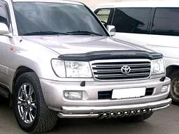 Дефлектор капоту мухобійка Toyota Land Cruiser 100 Темний logo