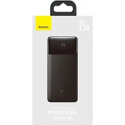 Зовнішній акумулятор Baseus Bipow Digital Display 10000mAh 15w (black) - мініатюра 3