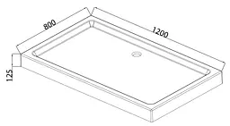 Душовий піддон із сифоном Mixxus Hard ST01-120x80x13 діаметр зливу 52 мм MI6919 Білий Універсальна - мініатюра 3