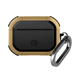 Чохол для навушників Apple AirPods Pro 2 2022, золотий, Panzer, протиударний захисний кейс з TPU та полікарбонату, посилені стінки, захист від подряпин, пилу та ударів, легкий та компактний, з карабіном для кріплення, ArmorStandart (ARM82752)