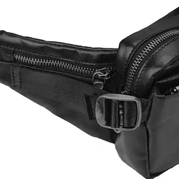 Сумка на пояс з натуральної шкіри чорна Tiding Bag 1001A - мініатюра 3