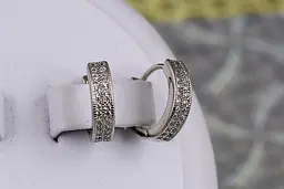 Сережки Xuping Jewelry кільця бортики кульки 1.4 см сріблясті - мініатюра 3