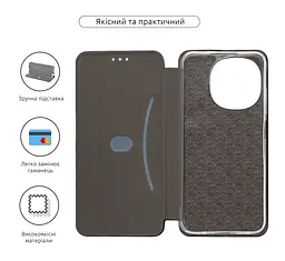 Чехол-книжка для TECNO Spark Go 1 (KL4), G-Case, черный, кожаный чехол-книжка из экокожи (PU) и TPU, с магнитом, с подставкой и вместительным кардхолдером, противоударный, защита всего корпуса, ArmorStandart (ARM81226) - мініатюра 3