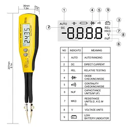 Цифровий вимірювач SMD AP-990C, розумний тестер SMD, ручний вимірювач опору діодів, розумний пінцет, цифровий мультиметр, опір 2 к - мініатюра 3