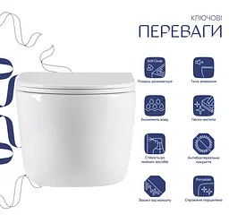Унітаз підвісний Qtap Taurus Ultra Quiet, з сидінням Slim Duroplast / Soft-close / Quick Release QTTAU26W49116 - мініатюра 2