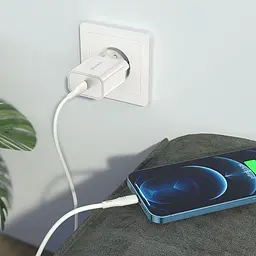 Зарядний - Адаптер мережевий BOROFONE Type-C to Lightning cable Easy Speed single port charger BA57A набір білий - мініатюра 5