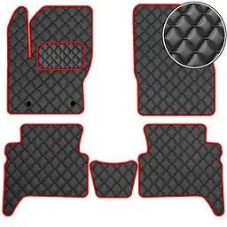 Килимки в салон для Ford C-Max 2003-2010 Екошкіра Червоні 5 шт (Rombus)