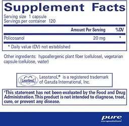 Полікозанол Pure Encapsulations Policosanol 20 мг 120 капсул - мініатюра 2