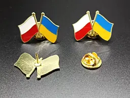 Подвійний значок-пін «Україна – Польща» 25 × 19 мм (00005) - мініатюра 3