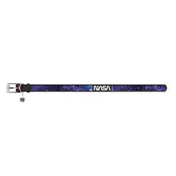 Нашийник для собак шкіряний Waudog Design з QR-паспортом "NASA21" XXS Ш 12 мм Д 18-24 см чорний - мініатюра 2