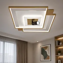 Сучасна LED люстра Diasha 5533WH+G dimmer біло-золота 70W з поворотним механізмом