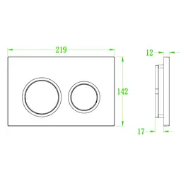 Панель змиву Koer KT-0605-01 220x140x12mm пластикова, кнопка кругла KR5317, Хром - мініатюра 3