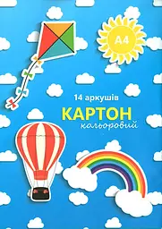 Картон кольор. A4 14арк. (7кольор.) поліетилен/Тетрада(15) - мініатюра 3