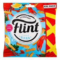 Сухарики пшенично-житні Flint Краб 140 г