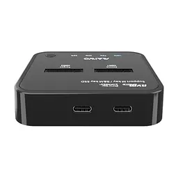 Док-станція для накопичувачів Maiwo 2*NVMe M.2 SSD Key M/B+M USB 3.1 Gen2 Type-C (K3016P) - мініатюра 3