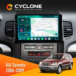 Штатна магнітола KIA Sorento (BL) 2006-2009 Cyclone C9-013 4x64 DSP 4G Cyclone (НФ-00007304)