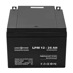 Акумулятор свинцево-кислотний LogicPower AGM LPM 12-26 AH - мініатюра 2