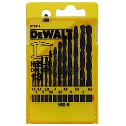 Набір свердл DeWALT HSS-R по металлу, 13шт, d=1,5-6,5мм. (DT5912)