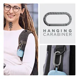 Силіконовий чохол для навушників Apple AirPods 4, Hang Case, блакитний, ультратонкий захисний кейс товщиною 2 мм, захист від подряпин, пилу та ударів, компактний, з карабіном для кріплення, ArmorStandart (ARM81283) - мініатюра 6