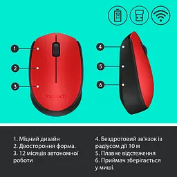 Бездротова миша Logitech M171 Wireless Black/Red (910-004641) - мініатюра 7