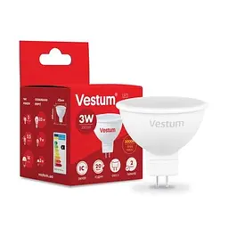 Лампочка Vestum MR16 3W 3000K 220V GU5.3 (1-VS-1502) - мініатюра 2