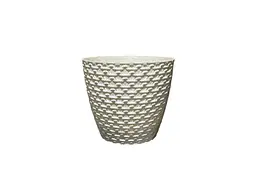 Горщик для квітів ELIF PLASTIK 1,6 л В'ЯЗКА 14,5 × 13 см білий/кремовий