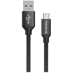 Дата кабель USB 2.0 AM to Type-C 2.0m black ColorWay (CW-CBUC008-BK)