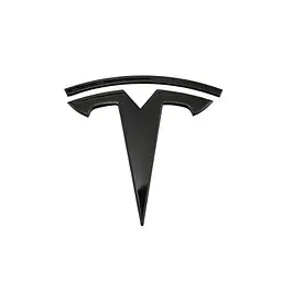 Задня емблема Tesla 3 78 мм метал на скотчі Чорна Глянець (OEM: 1494949-00-A, 1494351-00-B) - мініатюра 4