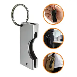 Захисний алюмінієвий чохол для ключа YubiKey 5 / 5C / Security Key NFC з брелком, Срібний, 1 шт - мініатюра 5