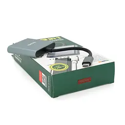 Конвертор iKAKU KSC-750 SHIXIN 3 in 1 (Type-C(тато)  to HDM(мама)+USB 3.0(мама)+PD(мама) 10cm, Silver, Box - мініатюра 2