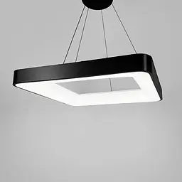 LED люстра підвісна в чорному квадратному корпусі 58х58х6,5 см | Line F | Арт. MJ312-600 BK - мініатюра 3