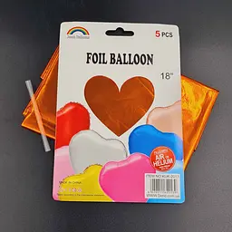 Фольгована кулька JS Balloon "Серце" 45 см (18") 5 шт наповнення повітрям або гелієм для тематичних вечірок Кораловий - мініатюра 2