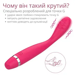 Вібратор для точки G I’MCUM PulseTouch з 10 режимами вібрації Рожевий (IM-ZDB226) - мініатюра 4