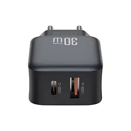 Зарядний пристрій XO L156 USB-C PD30W + USB-A QC3.0 Black (L156.black) - мініатюра 3