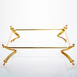 Сервувальна тарілка на металевій підставці 25,4×25,4×9,5 см, золото Yiwu LB-1562G - мініатюра 5
