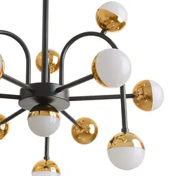 Люстра Brille молекула підвісна LED 256W WW+NW+CW BK+G (BL-747S/13) - мініатюра 8