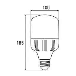 Лампочка EUROELECTRIC Plastic 30W E27 4000K 220V (LED-HP-30274(P)) - мініатюра 4
