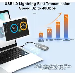 Зовнішня кишеня Maiwo M.2 SSD NVMe 2280 ч-з USB4.0 Type-C 40Gbps (K1695) - мініатюра 7