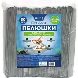 Пеленки гигиенические впитывающие для домашних животных с активированным углем Modes PetSanit 60×90 см 30 шт.