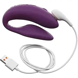 Смарт-вібратор для пар We-Vibe Chorus Purple сенсорне керування вібраціями стисненням пульта - мініатюра 5