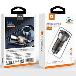 Автомобільне зарядне пристрій WUW-C185 PD20W+QC3.0 чорний - мініатюра 2