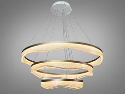 Підвісна LED-люстра Diasha MD86672/800+600+400CG для вітальні, зали та сходів, пульт, 122 W, 78 см, 14-20m2 - мініатюра 2